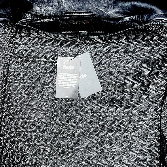 MAJE NWT Women’s Black Leather Jacket.Size 36 (4) - Picture 4 of 8